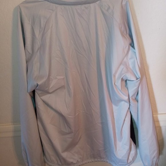 REEBOK BNWOT MENS GREY W BLACK TRIM WIND BREAKER W HIDDEN HOODIE IN COLLAR  XL - Picture 5 of 6